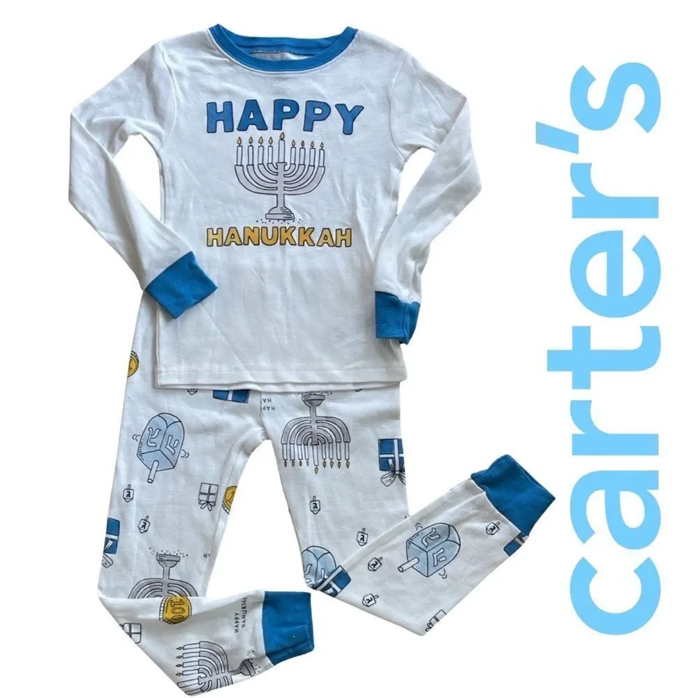 Boys 4T Carter's Hanukkah Top & Bottoms Pajama Set NWT